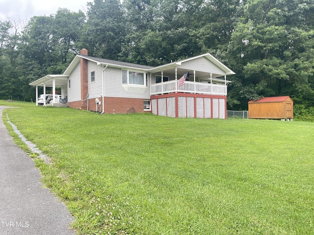 134 Carver Crabtree Rd, Hampton, TN 37658 - view of front of property featuring a chimney and a shed