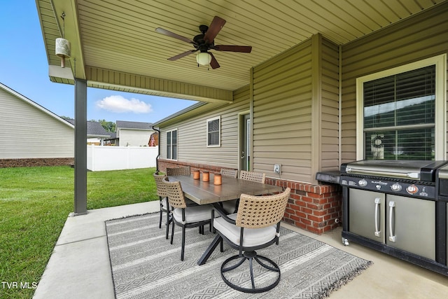 107 Ervin Loop, Erwin, TN 37650 - view of patio / terrace with ceiling fan, outdoor dining area, and area for grilling