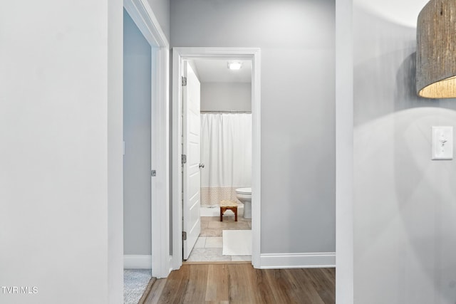 107 Ervin Loop, Erwin, TN 37650 - hallway with baseboards and wood finished floors
