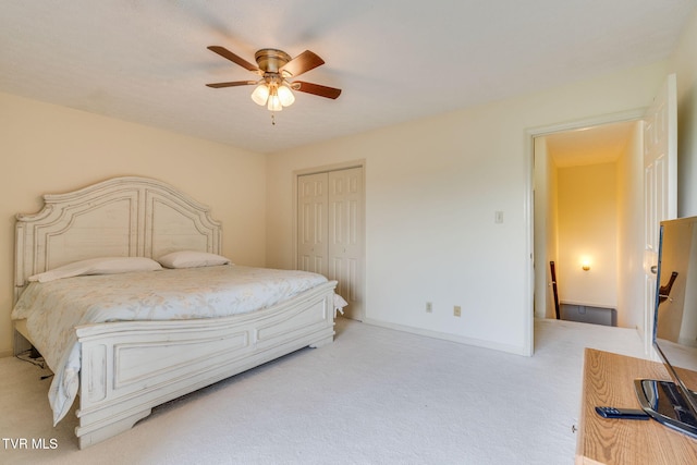 151 Woodcrest Ln Unit 0, Bristol, VA 24201 - bedroom with a closet, light carpet, and ceiling fan