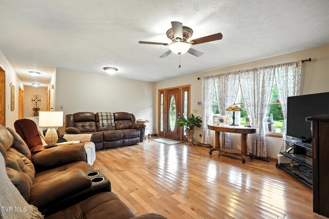 1037 Swift Hollow Rd, Mountain City, TN 37683 - living room featuring ceiling fan and light wood finished floors