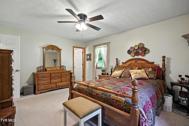 1037 Swift Hollow Rd, Mountain City, TN 37683 - bedroom featuring carpet floors, ceiling fan, and a textured ceiling