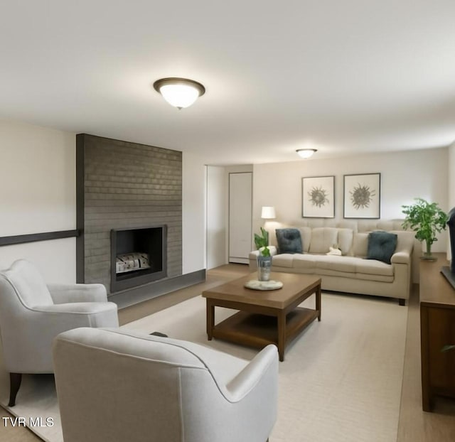 3974 Memorial Blvd, Kingsport, TN 37664 - living room with a brick fireplace