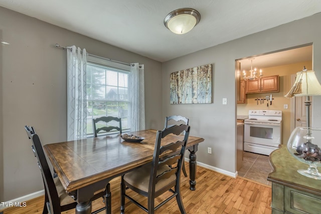 2344 Anderson St, Bristol, TN 37620 - dining room with light wood-style floors and a chandelier