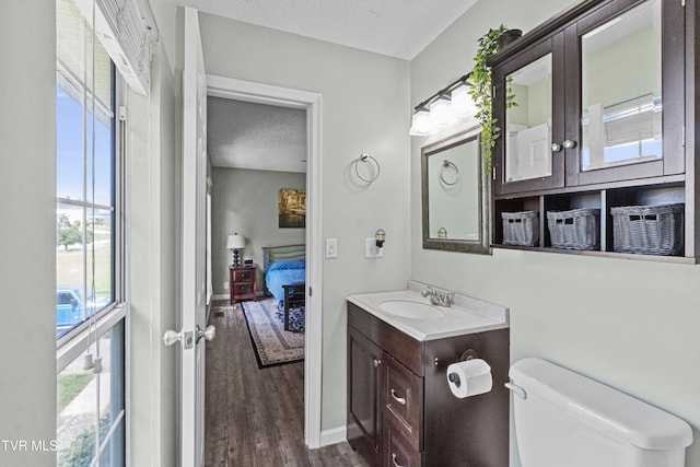 3500 Old Stage Rd, Chuckey, TN 37641 - ensuite bathroom featuring vanity, wood finished floors, and a textured ceiling