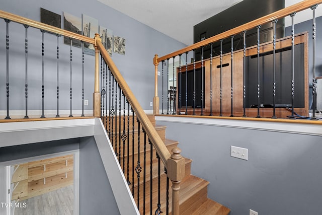 3500 Old Stage Rd, Chuckey, TN 37641 - stairway with wood finished floors