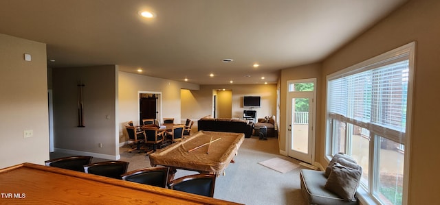20216 Heron Cir, Abingdon, VA 24211 - carpeted living area with recessed lighting
