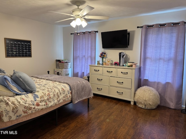 700 NW The Terrace St Unit D, Norton, VA 24273 - bedroom featuring dark wood-type flooring and ceiling fan