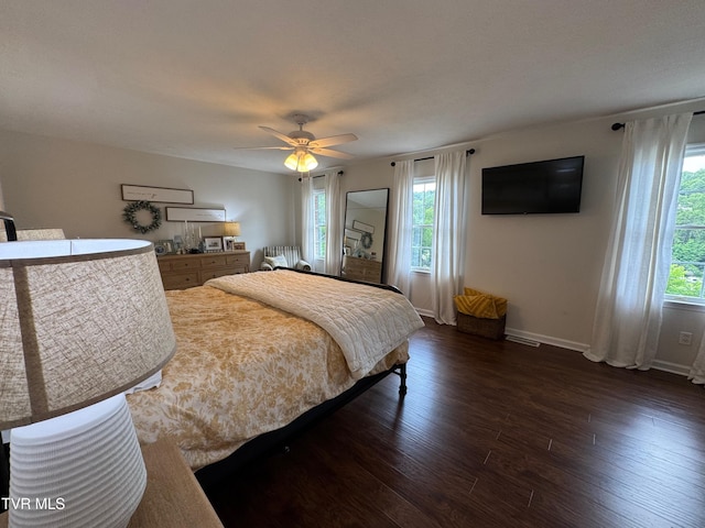 700 NW The Terrace St Unit D, Norton, VA 24273 - bedroom with dark wood-style flooring and a ceiling fan