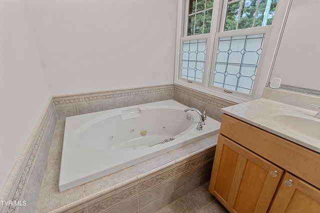 945 Dashaway Rd, Chuckey, TN 37641 - full bath with a tub with jets, vanity, and tile patterned floors