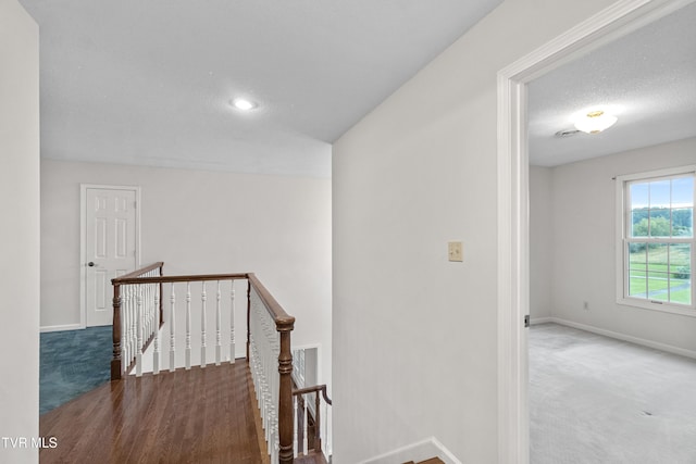 945 Dashaway Rd, Chuckey, TN 37641 - hallway featuring an upstairs landing, carpet floors, recessed lighting, and a textured ceiling