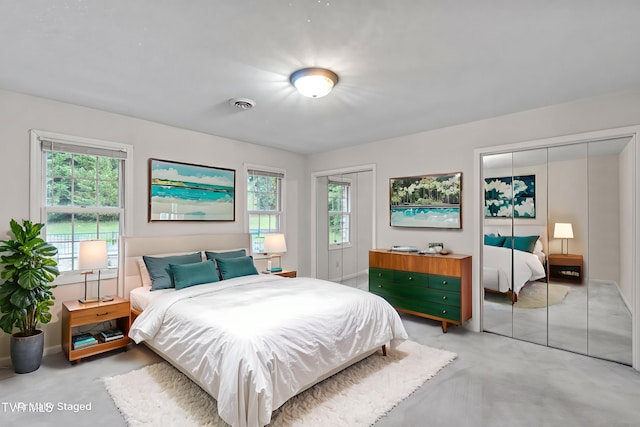 945 Dashaway Rd, Chuckey, TN 37641 - bedroom with finished concrete flooring, multiple windows, and multiple closets