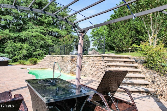 945 Dashaway Rd, Chuckey, TN 37641 - view of patio featuring an outdoor pool, a pergola, and outdoor dining space