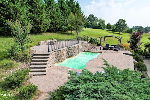 945 Dashaway Rd, Chuckey, TN 37641 - swimming pool with a patio area and a pergola