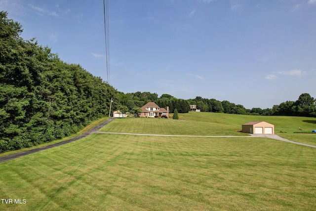 945 Dashaway Rd, Chuckey, TN 37641 - view of green lawn featuring an outdoor structure and a garage