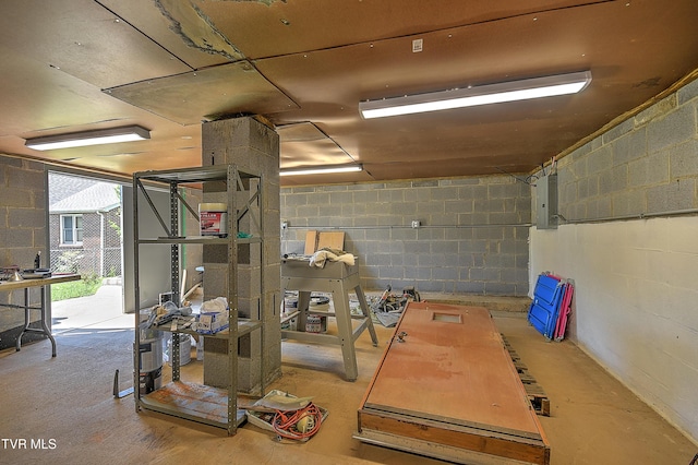 307 Tween Hills Rd, Bristol, TN 37620 - basement featuring concrete block wall and electric panel