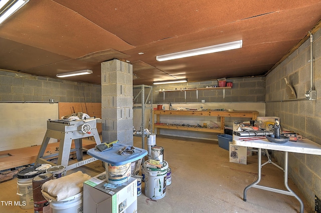 307 Tween Hills Rd, Bristol, TN 37620 - below grade area featuring concrete block wall and a workshop area