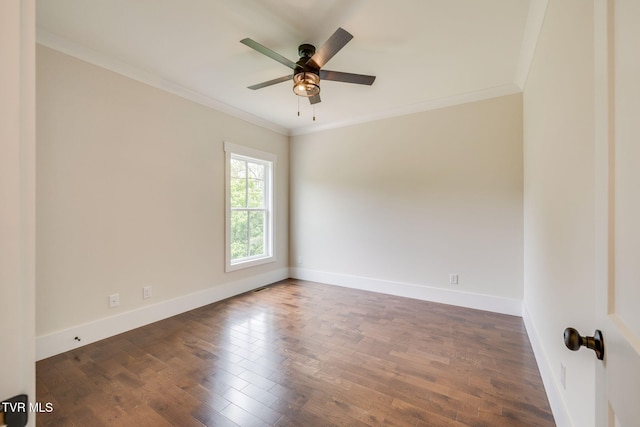 2009 Idle Hour Rd, Kingsport, TN 37660 - unfurnished room with ornamental molding, a ceiling fan, and wood finished floors