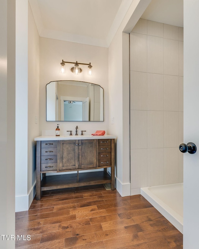 2009 Idle Hour Rd, Kingsport, TN 37660 - full bath with vanity, wood finished floors, and a shower
