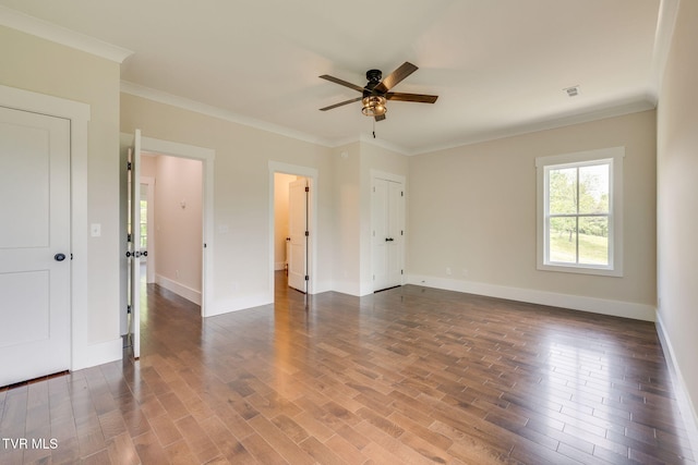 2009 Idle Hour Rd, Kingsport, TN 37660 - unfurnished room with a ceiling fan, wood finished floors, and crown molding