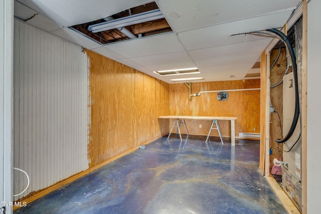 256 S Creek Ct, Kingsport, TN 37663 - basement with wooden walls and a workshop area