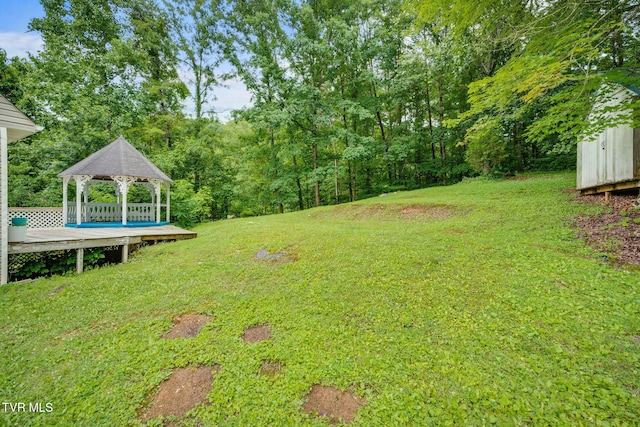 256 S Creek Ct, Kingsport, TN 37663 - view of green lawn with a gazebo and a wooden deck