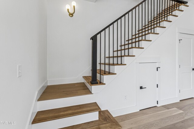 1533 Pactolas Rd Unit 107, Johnson City, TN 37604 - staircase with wood finished floors and baseboards