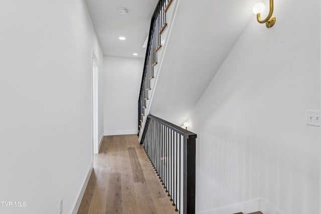 1533 Pactolas Rd Unit 107, Johnson City, TN 37604 - hallway with wood finished floors, recessed lighting, and stairs