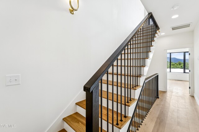 1533 Pactolas Rd Unit 107, Johnson City, TN 37604 - staircase with recessed lighting and wood finished floors