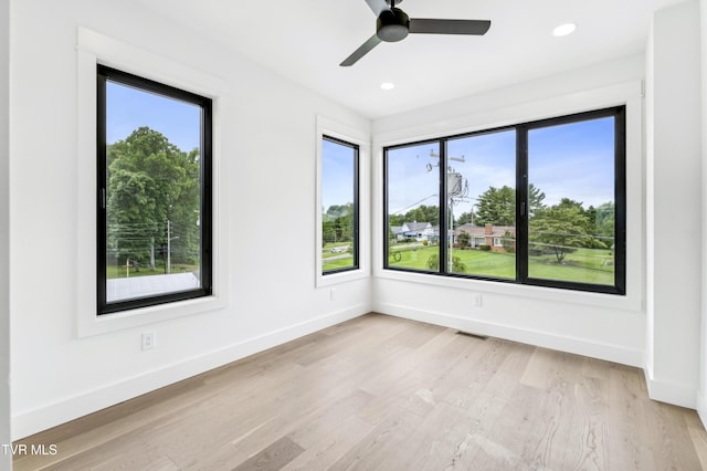 1533 Pactolas Rd Unit 107, Johnson City, TN 37604 - unfurnished room featuring a ceiling fan, light wood-style floors, and recessed lighting