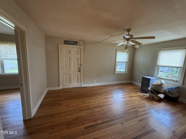 609 W D St, Elizabethton, TN 37643 - empty room featuring wood finished floors and ceiling fan