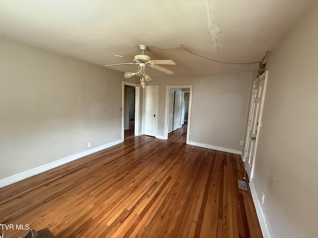 609 W D St, Elizabethton, TN 37643 - empty room with wood-type flooring and ceiling fan