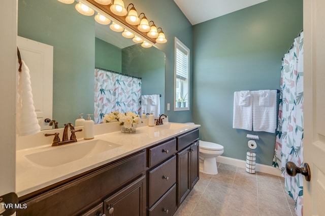 1645 Old Stagecoach Rd, Jonesborough, TN 37659 - full bath with double vanity, tile patterned flooring, and a shower with curtain