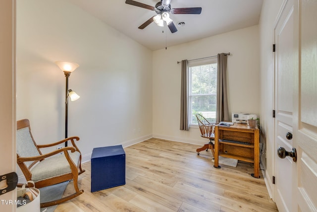 1645 Old Stagecoach Rd, Jonesborough, TN 37659 - office with a ceiling fan and light wood finished floors