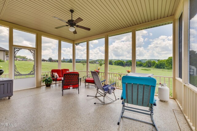 1645 Old Stagecoach Rd, Jonesborough, TN 37659 - sunroom with a ceiling fan