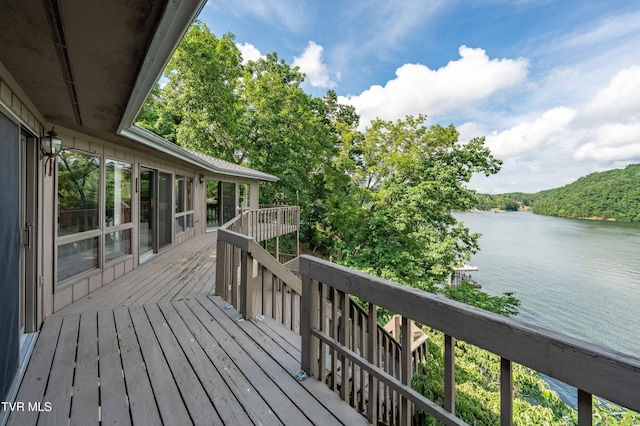 22627 Montego Bay Rd, Abingdon, VA 24211 - deck with a water view and stairs