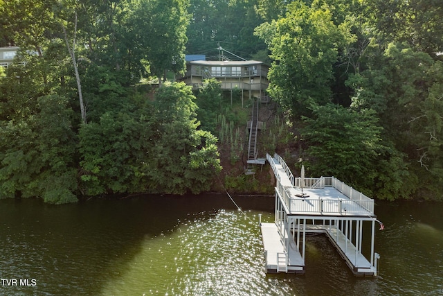 22627 Montego Bay Rd, Abingdon, VA 24211 - dock featuring a water view and stairway