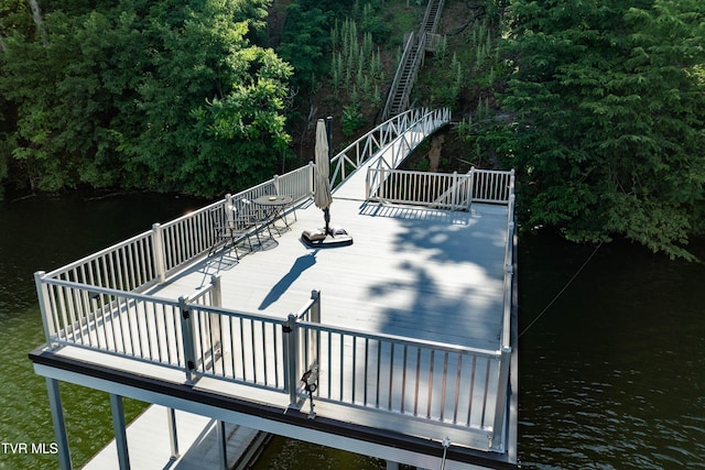 22627 Montego Bay Rd, Abingdon, VA 24211 - dock area with a deck with water view and stairway