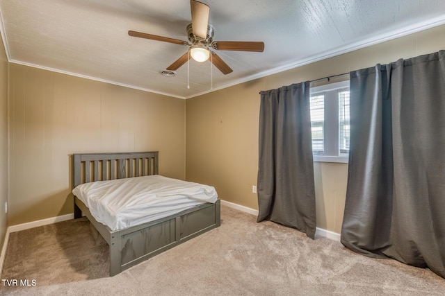 2642 Broad St, Bristol, TN 37620 - bedroom featuring ornamental molding, carpet flooring, and a ceiling fan