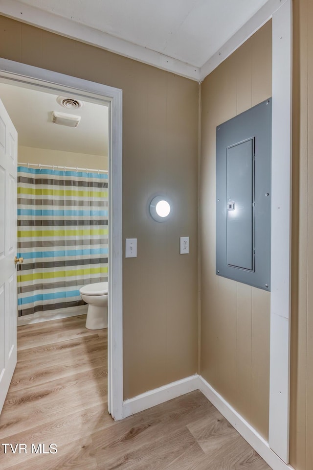 2642 Broad St, Bristol, TN 37620 - corridor with electric panel and wood finished floors