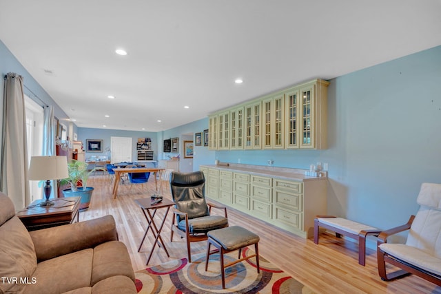 788 Watauga Rd, Watauga, TN 37694 - living area with light wood-style floors, recessed lighting, and wet bar