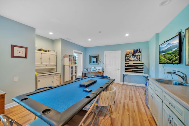 788 Watauga Rd, Watauga, TN 37694 - rec room with light wood-type flooring and recessed lighting