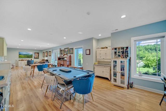 788 Watauga Rd, Watauga, TN 37694 - rec room featuring light wood finished floors and recessed lighting
