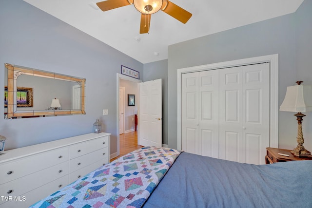 788 Watauga Rd, Watauga, TN 37694 - bedroom with a closet and a ceiling fan