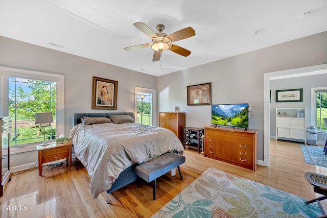 788 Watauga Rd, Watauga, TN 37694 - bedroom featuring light wood-style flooring and a ceiling fan