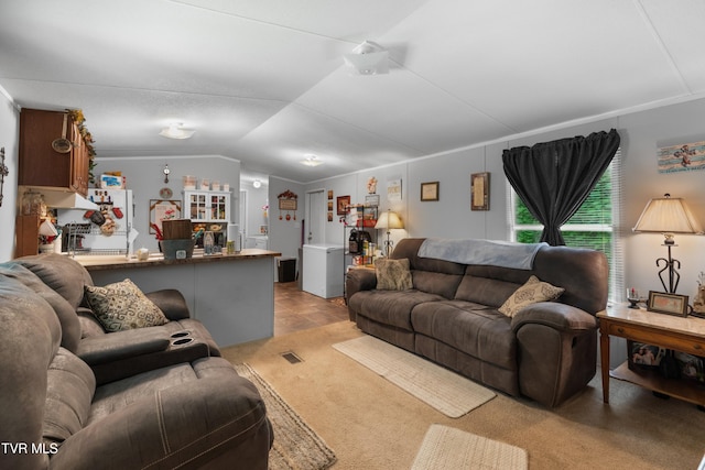 904 Briar Fork Rd, Bean Station, TN 37708 - living room featuring lofted ceiling and ornamental molding