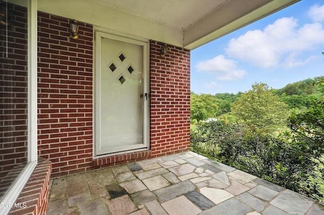134 Richmond Hts, Jonesville, VA 24263 - doorway to property featuring brick siding