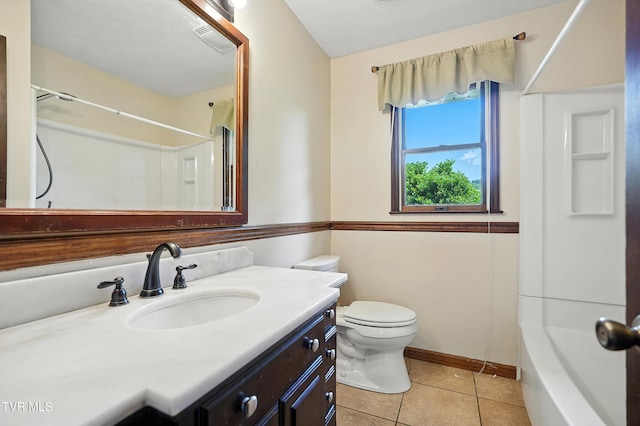 134 Richmond Hts, Jonesville, VA 24263 - full bathroom with vanity, tile patterned flooring, and tub / shower combination