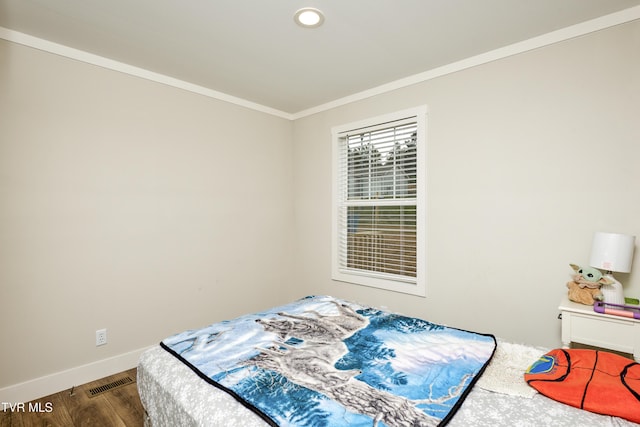 2311 Serenity Ct, Kingsport, TN 37665 - bedroom with ornamental molding, dark wood finished floors, and recessed lighting