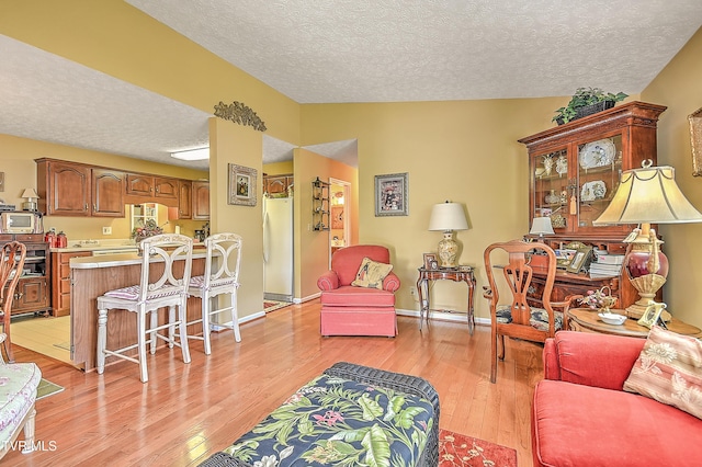 713 Teasel Dr Unit 0, Kingsport, TN 37660 - living room featuring a textured ceiling and light wood-style floors